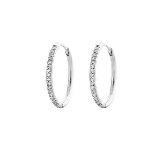 Celeste Pavé Hoop Earrings on white background