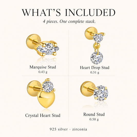 Aurelle Crystal Ear Stack Set