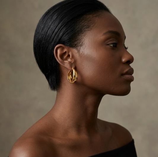 Sculptural Gold Hoop Earrings
