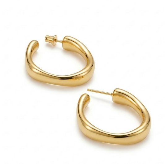 Additional product image of Molten Gold Hoop Earrings