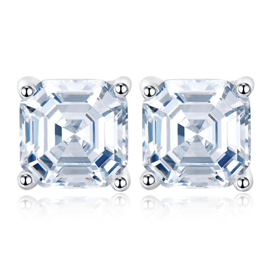 Product view of Asscher-Cut Stud Earrings