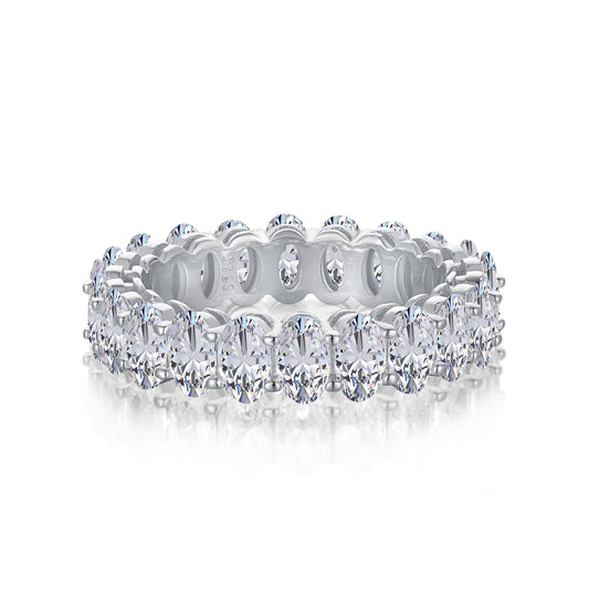 Oval-Cut Full Eternity Ring on white background