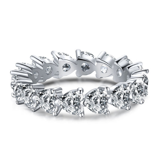 Heart-Cut Full Eternity Ring on white background