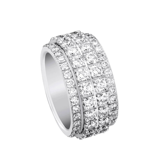 Lucky Iced-Out Pavé Band Ring on white background