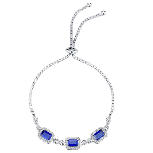 Sapphire Trio Adjustable Bracelet on white background