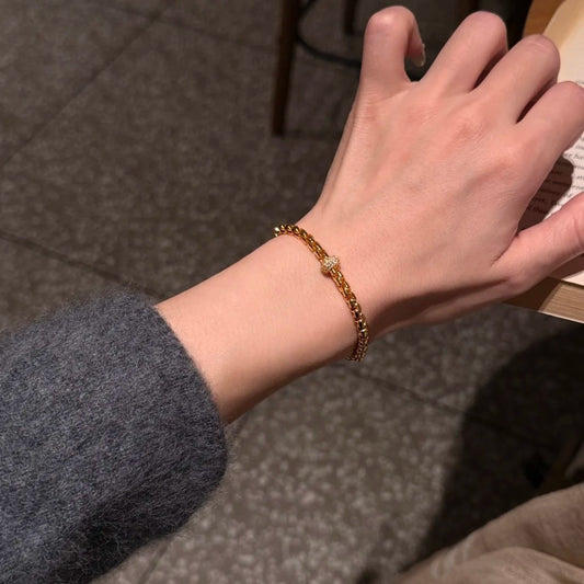Pavé Barrel Link Bracelet