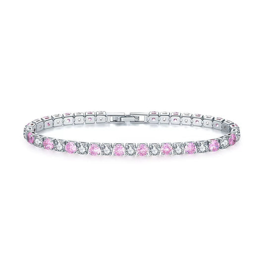 Pink & White Gradient Tennis Bracelet on white background