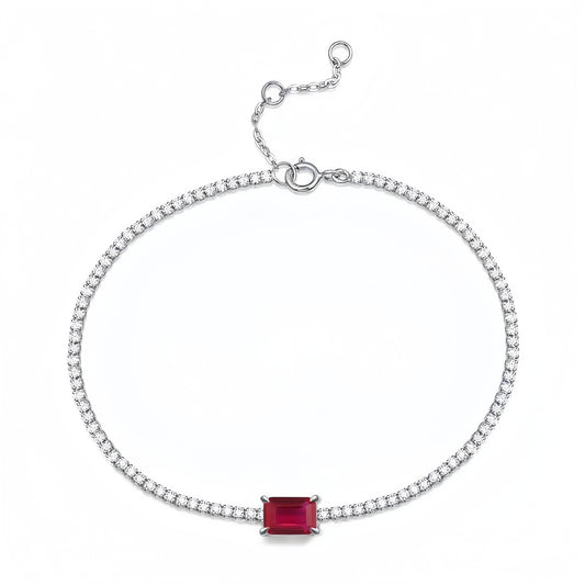 Close-up product view of Ruby Solitaire Tennis Bracelet