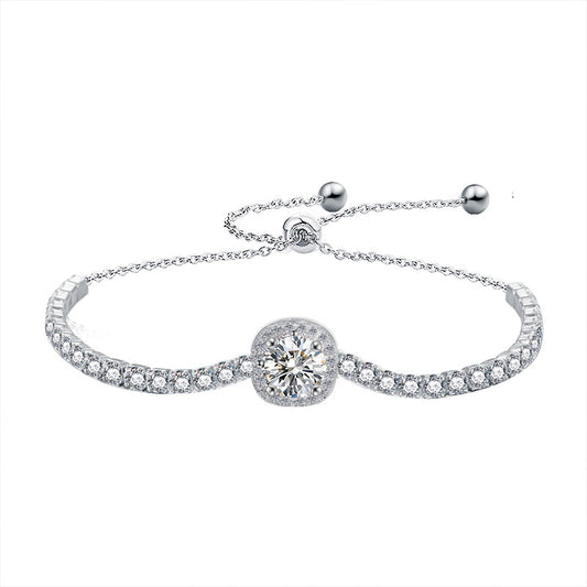 Round Halo Adjustable Bracelet on white background