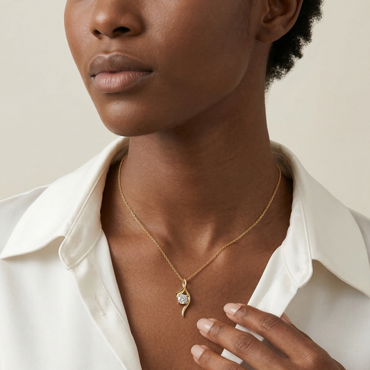 Twisted Moissanite Pendant Necklace