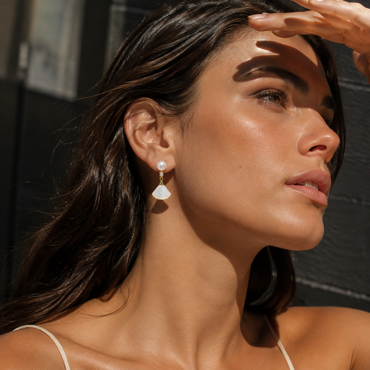 Seraphine Pearl Fan Drop Earrings