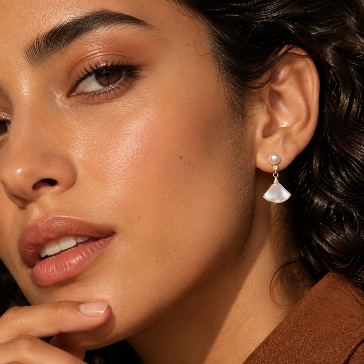 Seraphine Pearl Fan Drop Earrings