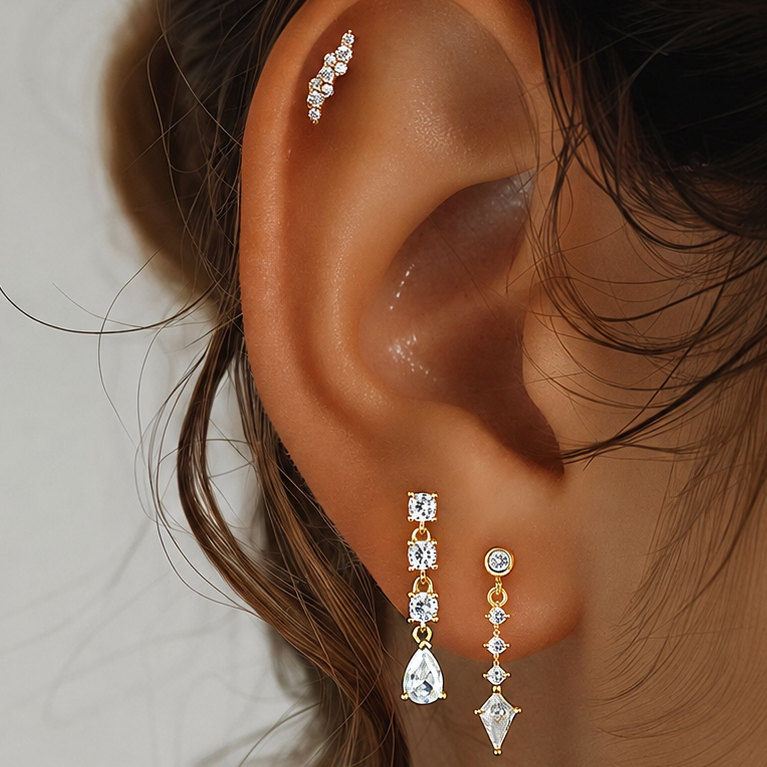Clarisse Crystal Ear Stack Set
