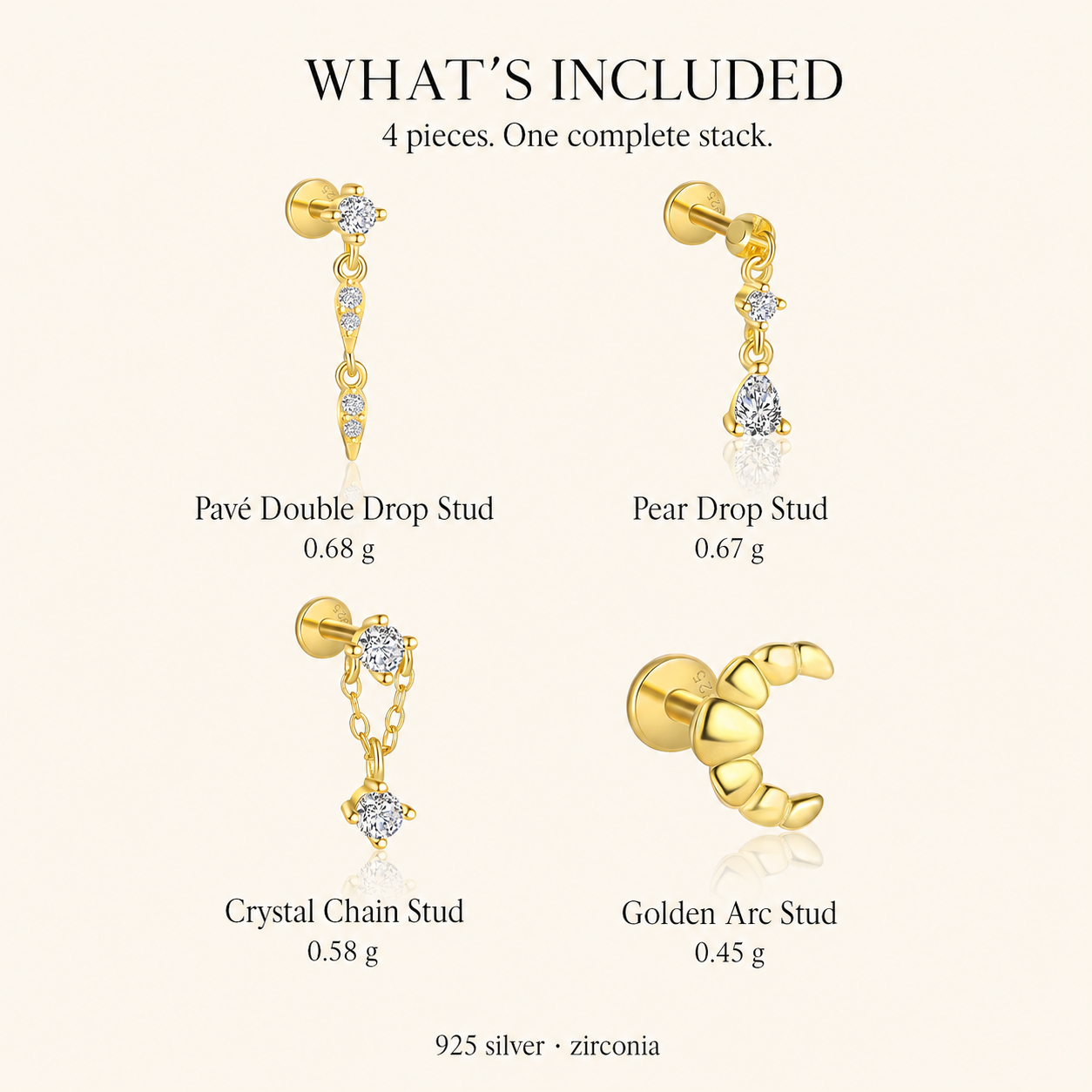 Aveline Crystal Ear Stack Set