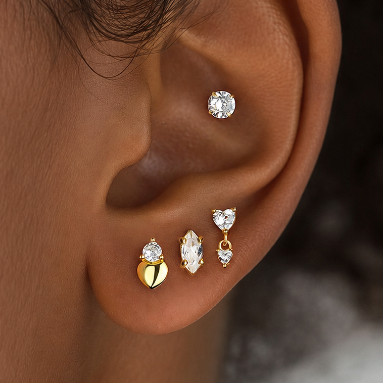 Aurelle Crystal Ear Stack Set