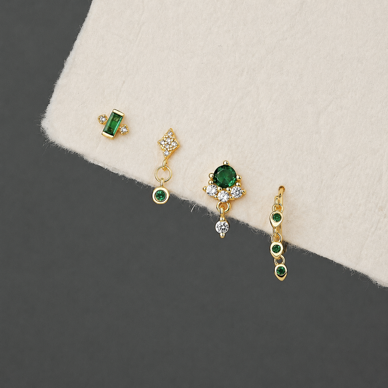 Virelle Green Ear Stack Set