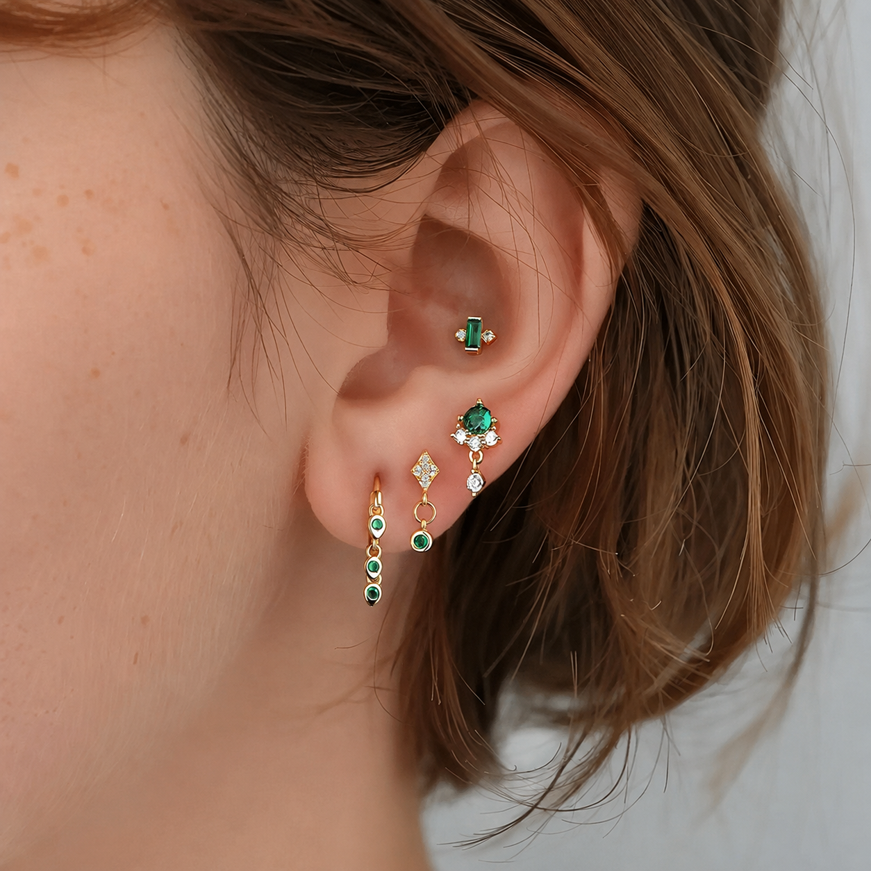 Virelle Green Ear Stack Set