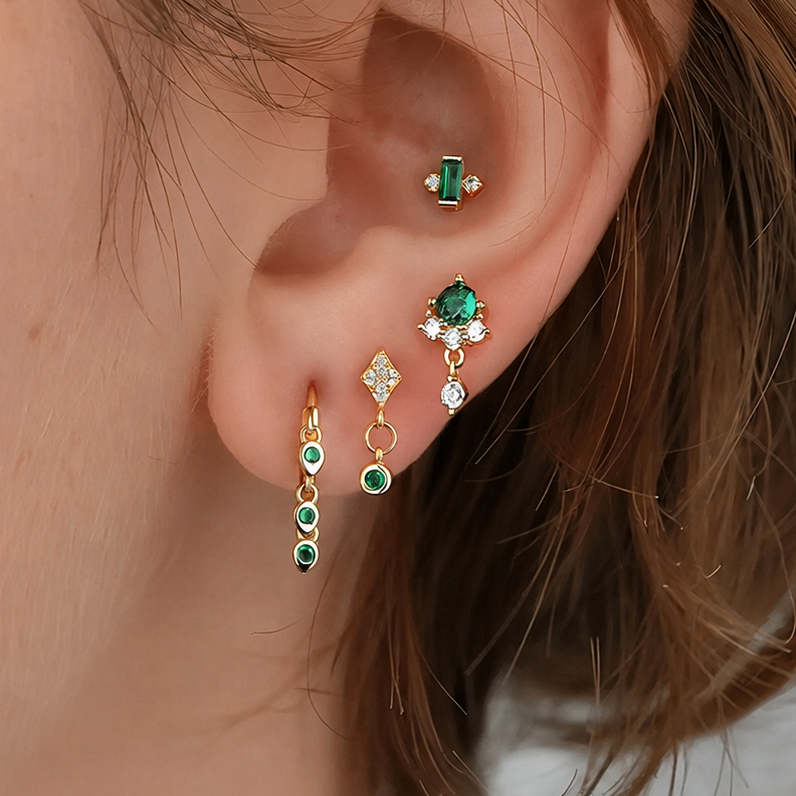 Virelle Green Ear Stack Set