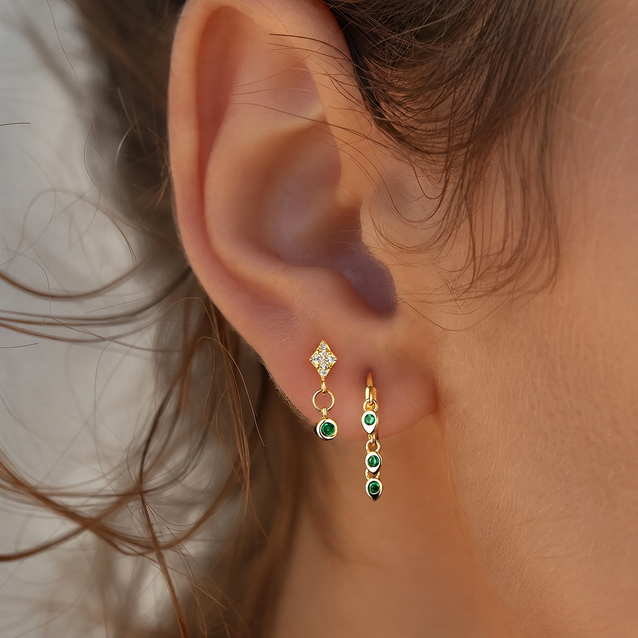 Virelle Green Ear Stack Set