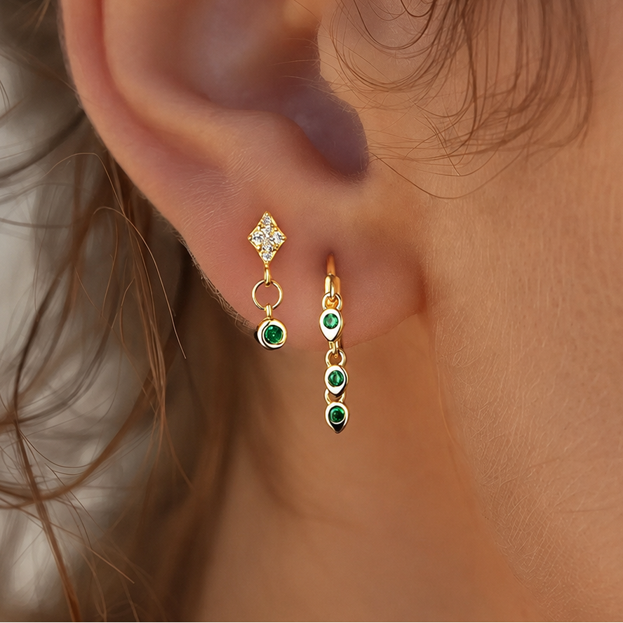 Virelle Green Ear Stack Set