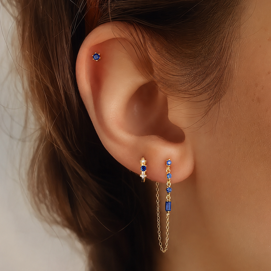 Asteria Blue Ear Stack Set