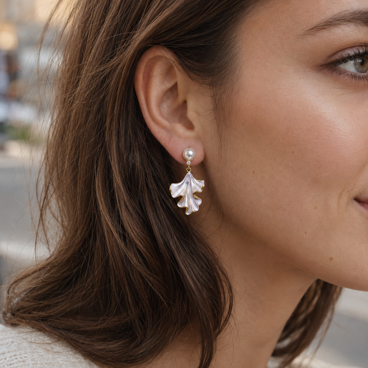 Liora Pearl Ginkgo Drop Earrings