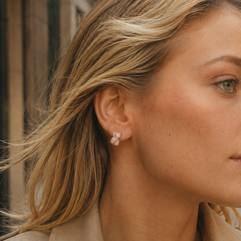 Elara Crossover Stud Earrings