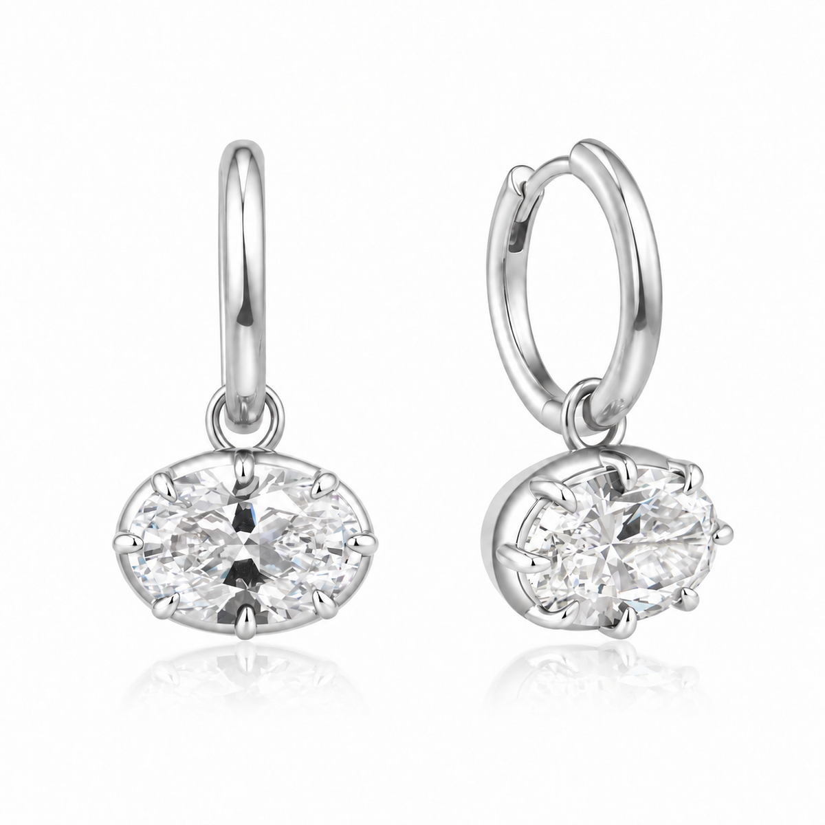 2 Carat Solene Oval Drop Earrings