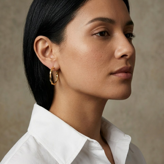 Twisted C Hoop Earrings