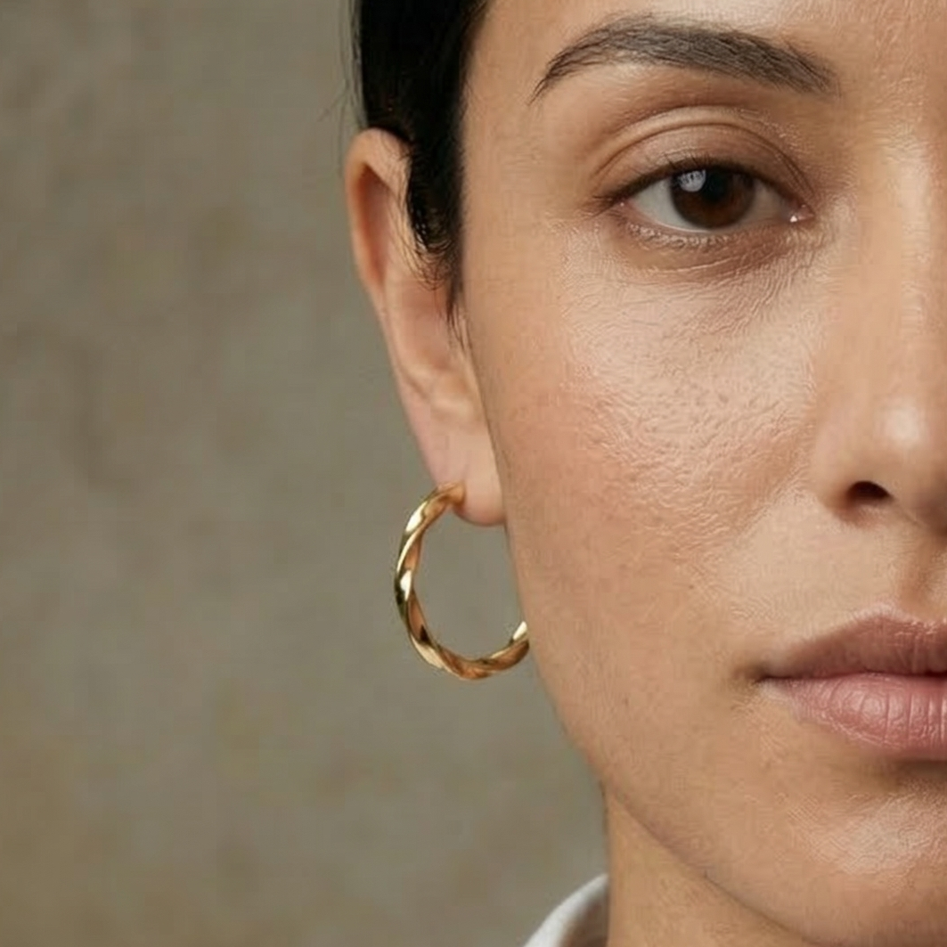 Twisted C Hoop Earrings