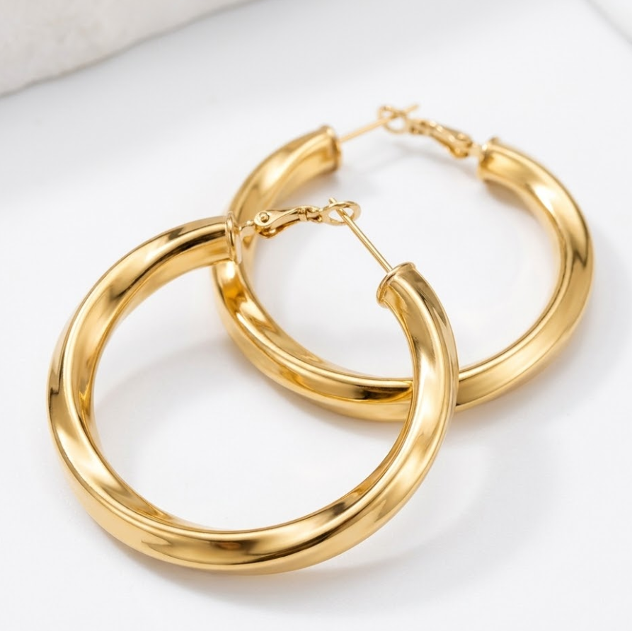 Twisted C Hoop Earrings