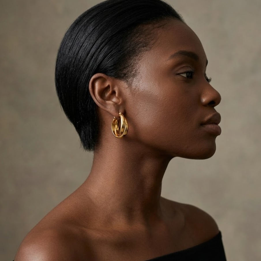 Sculptural Gold Hoop Earrings