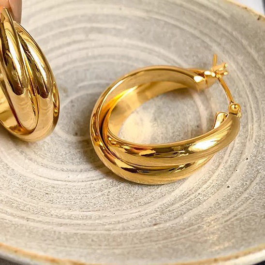 Sculptural Gold Hoop Earrings