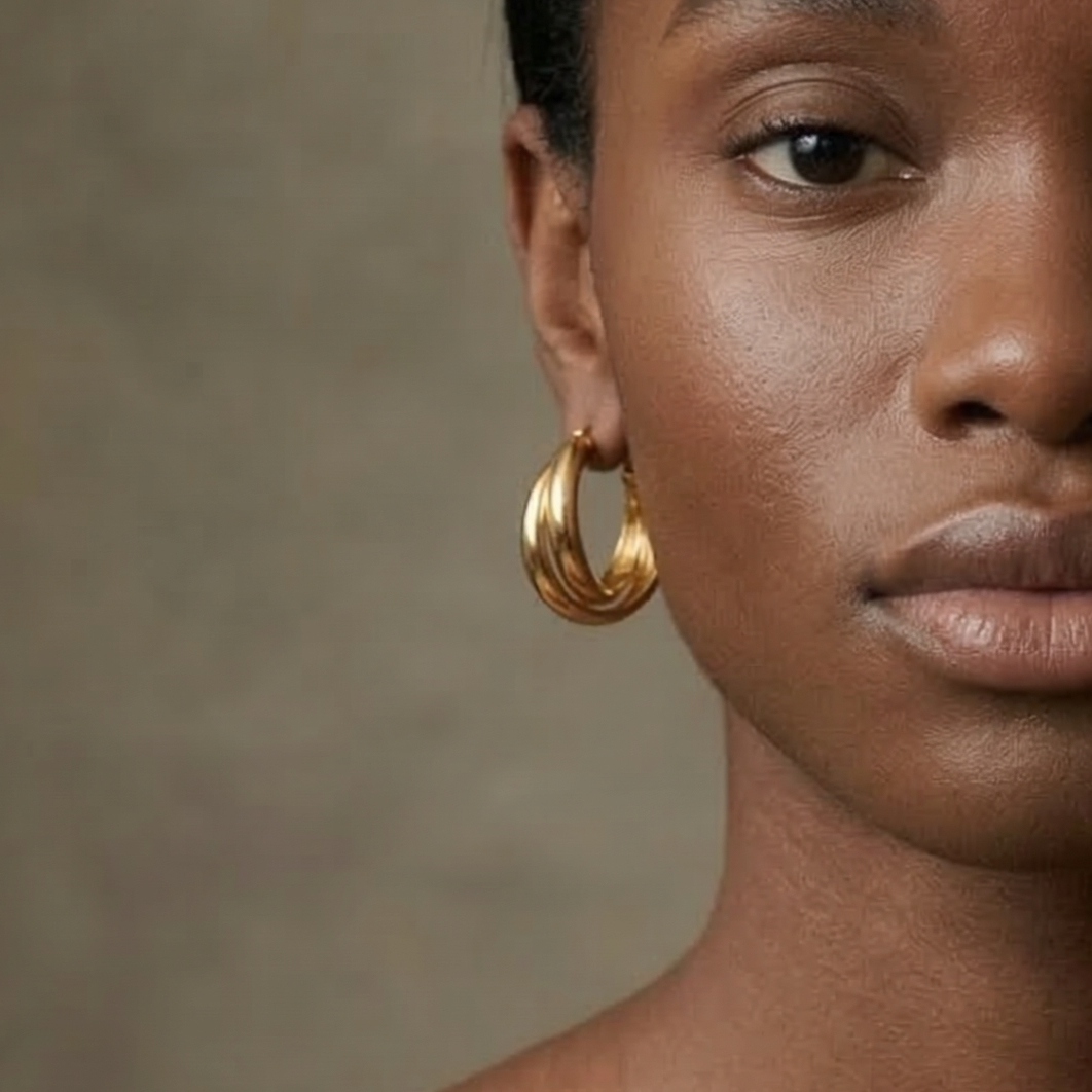 Sculptural Gold Hoop Earrings