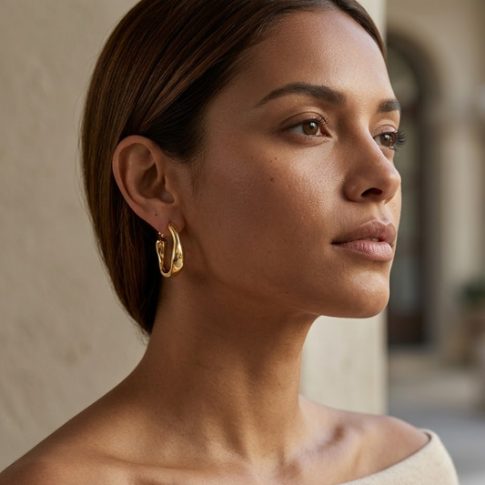 Molten Gold Hoop Earrings