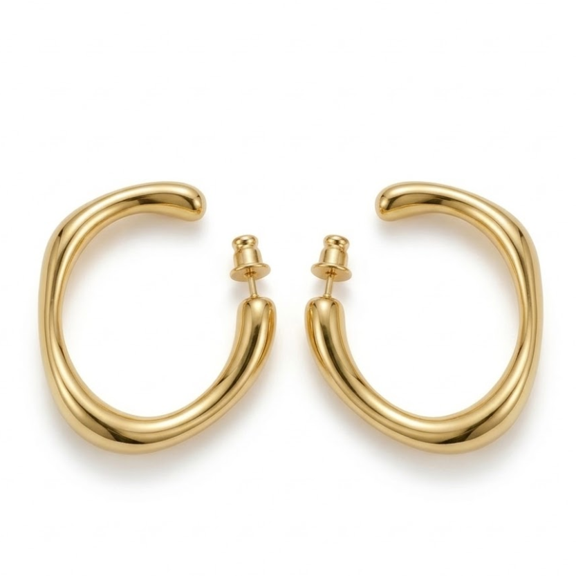 Molten Gold Hoop Earrings