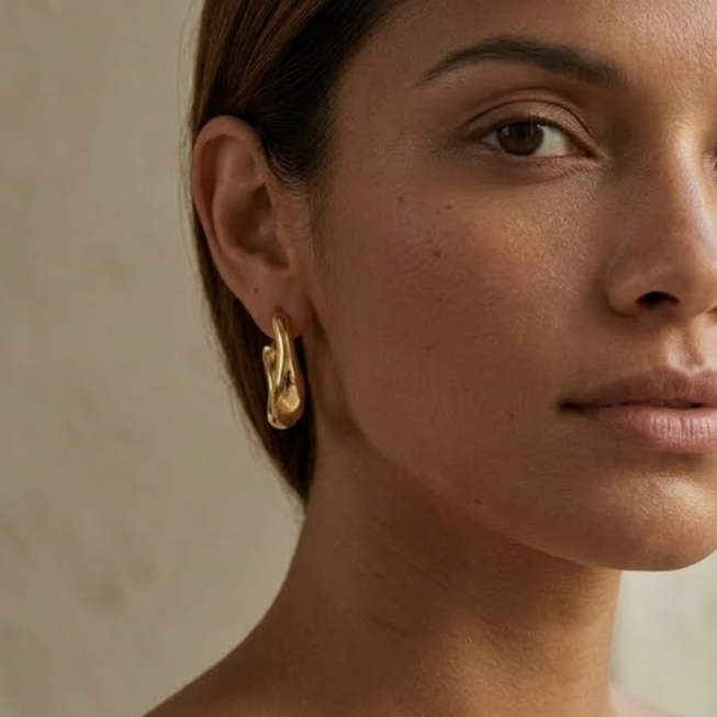 Molten Gold Hoop Earrings