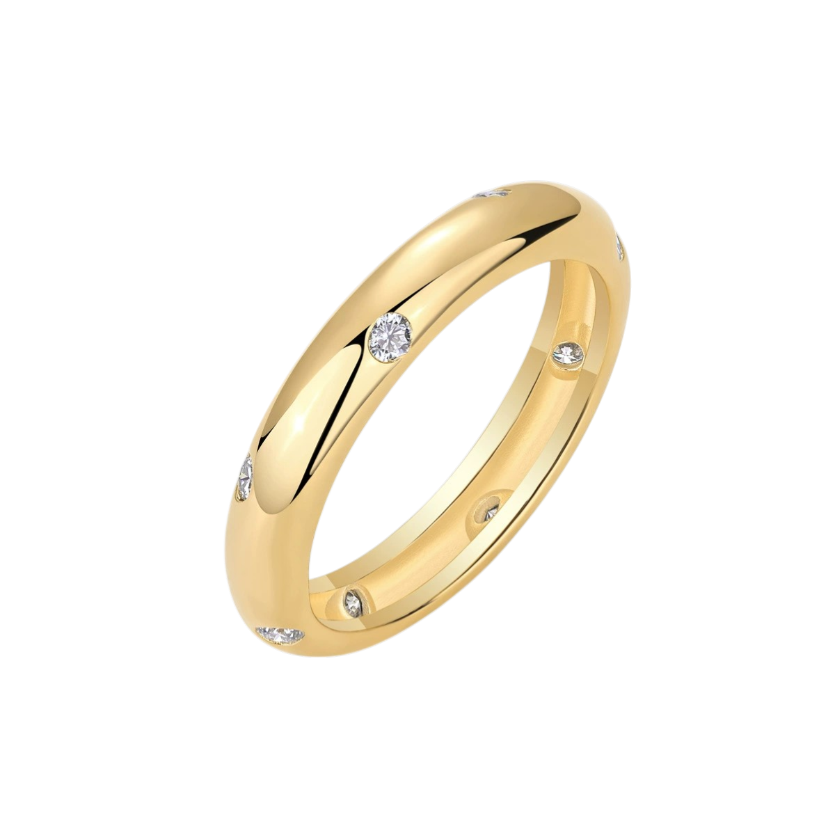 Flush Set Moissanite Band Ring