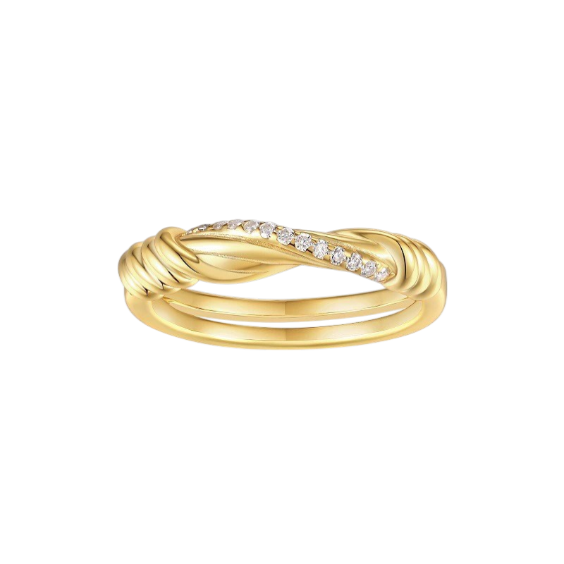 Twisted Pave Moissanite Ring