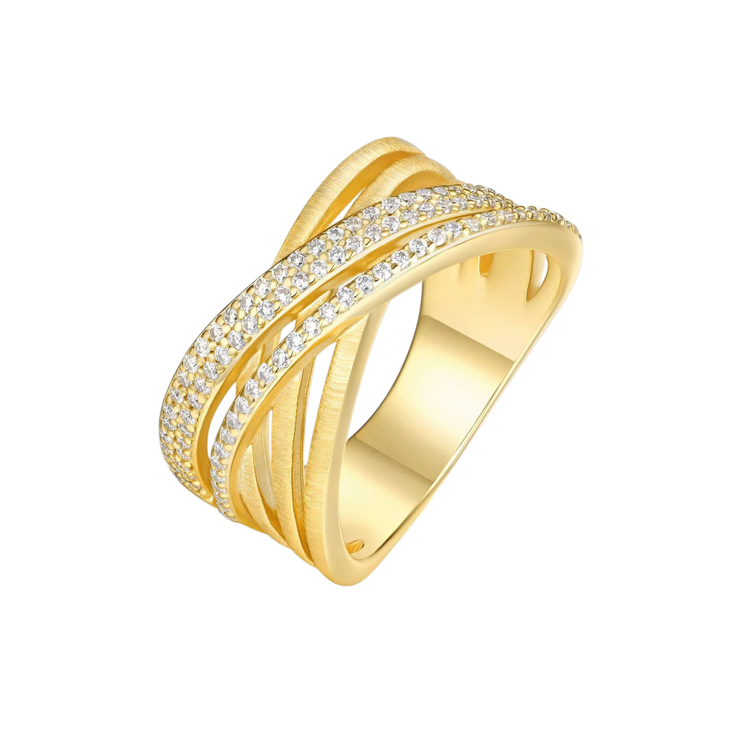 Crossover Pave Statement Ring