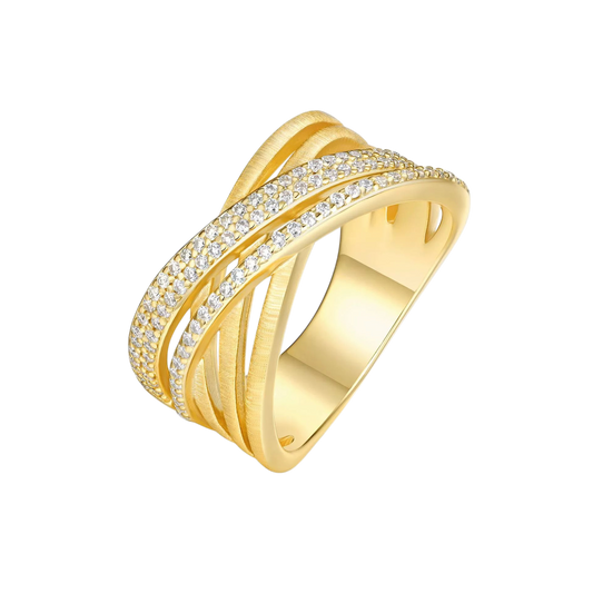 Crossover Pave Statement Ring