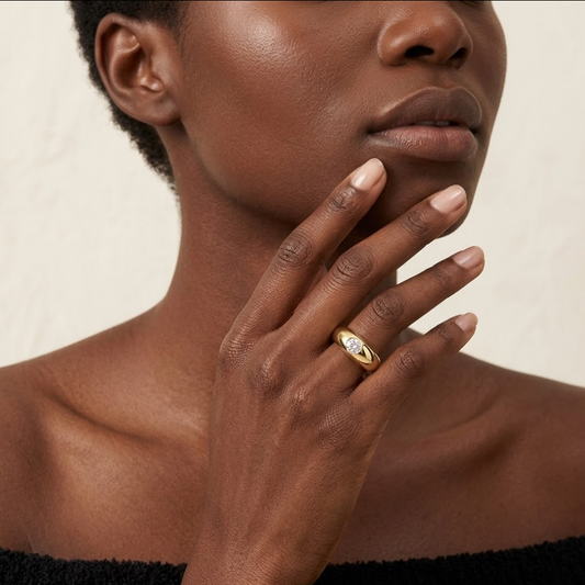 Solitaire Dome Moissanite Ring