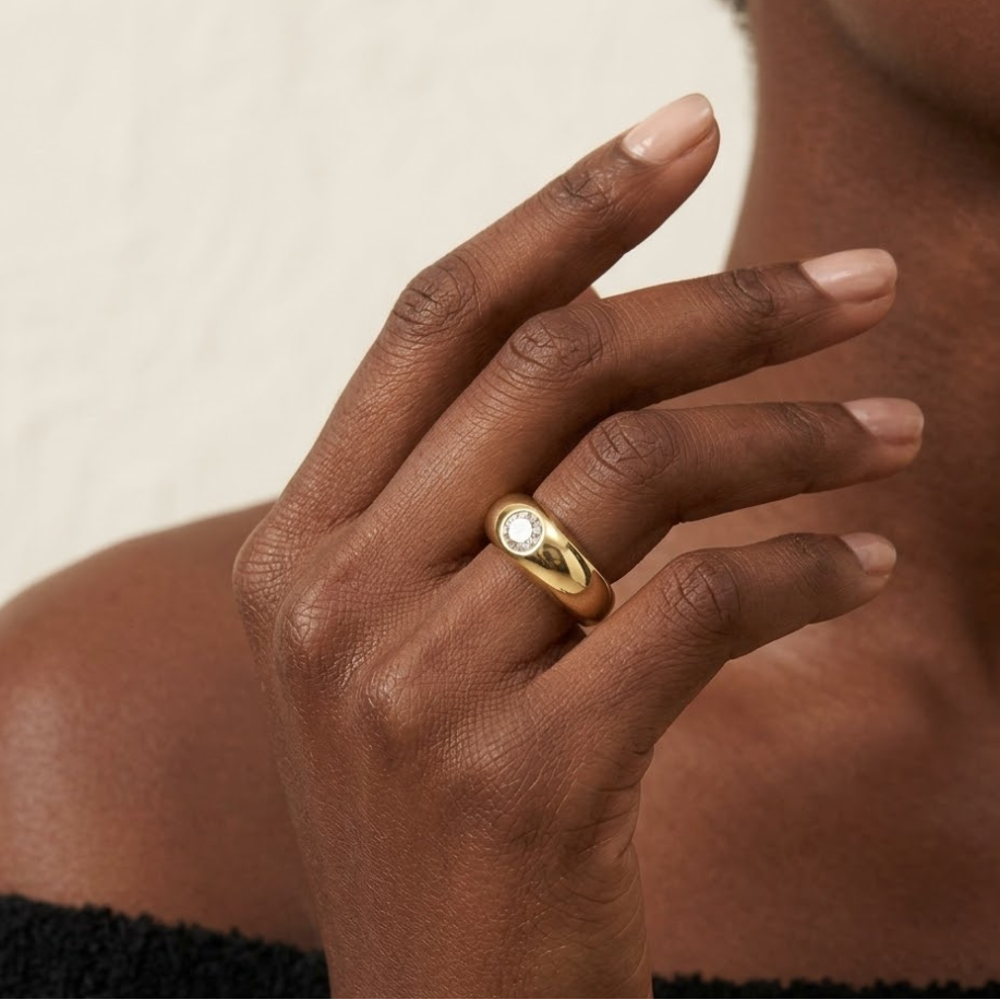 Solitaire Dome Moissanite Ring