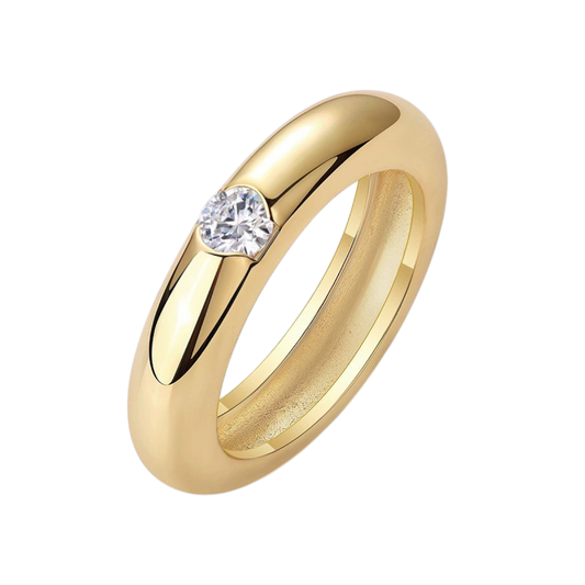 Solitaire Dome Moissanite Ring