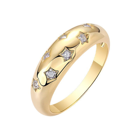 Stardust Dome Moissanite Ring