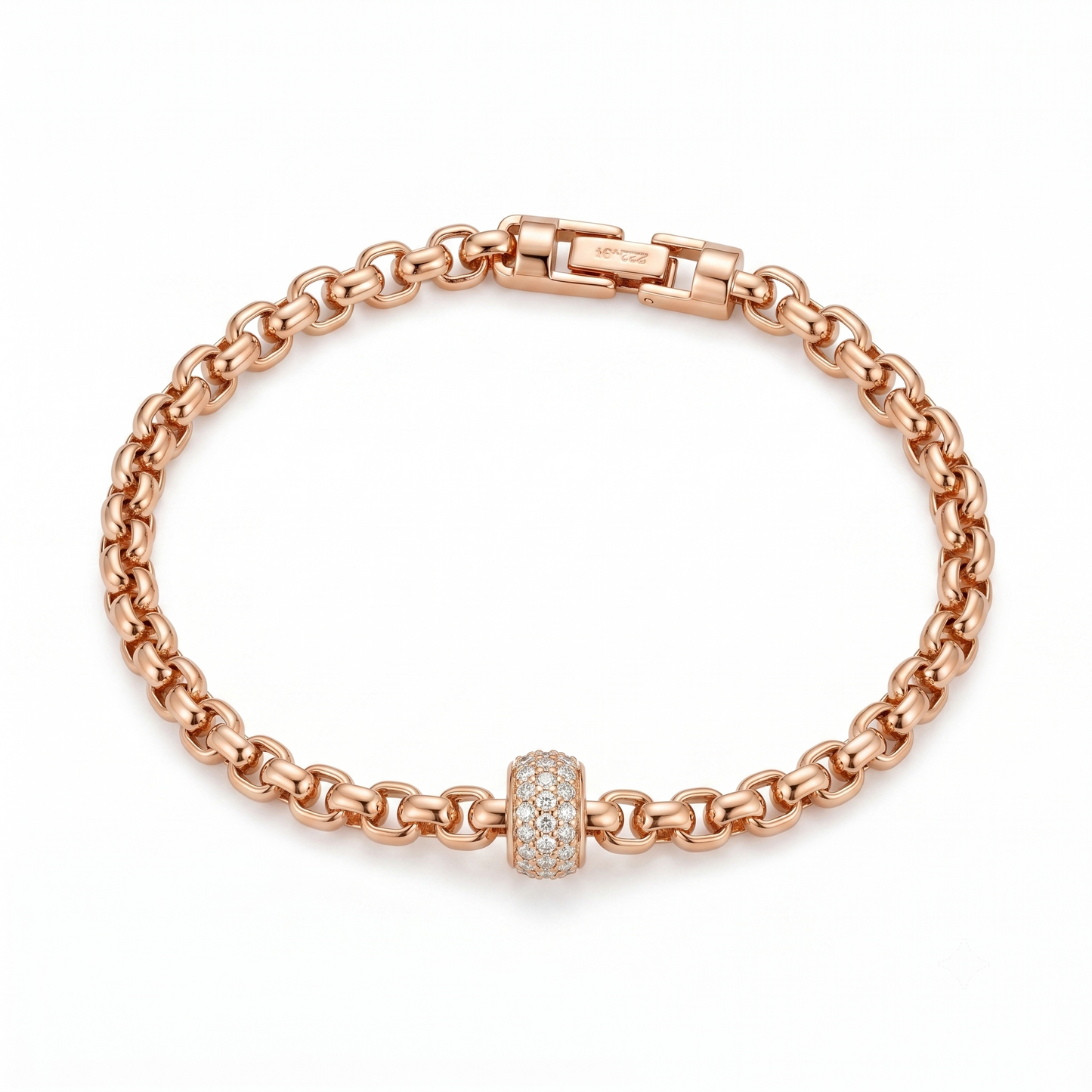 Pavé Barrel Link Bracelet