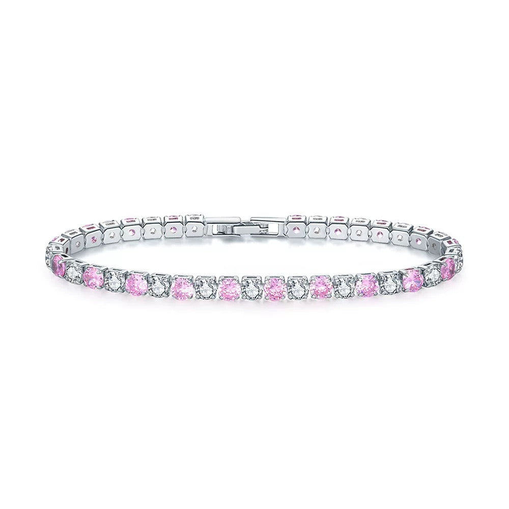 Aeterna Jewelry pink and white gradient bracelet on white background