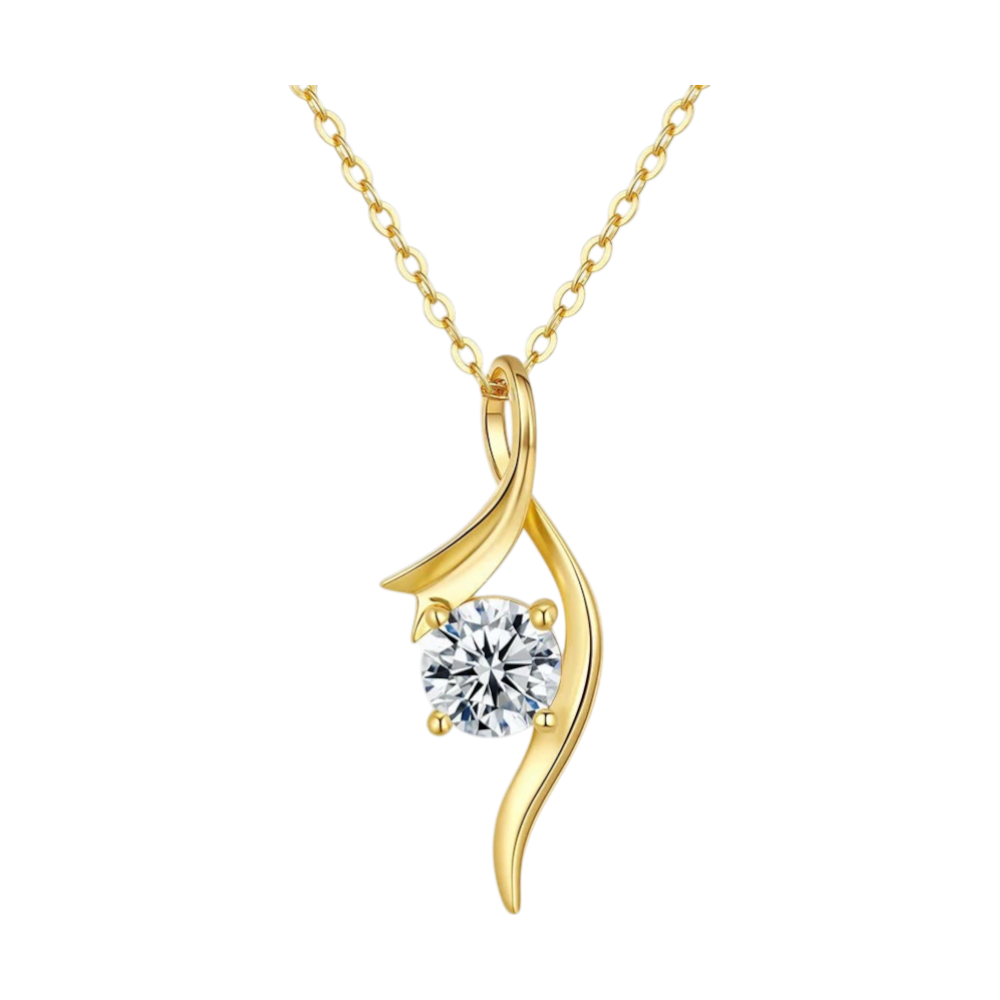 Twisted Moissanite Pendant Necklace