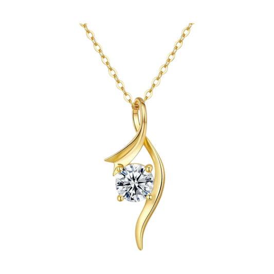 Twisted Moissanite Pendant Necklace